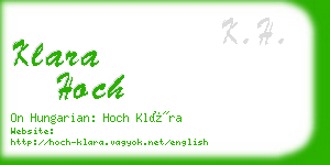 klara hoch business card